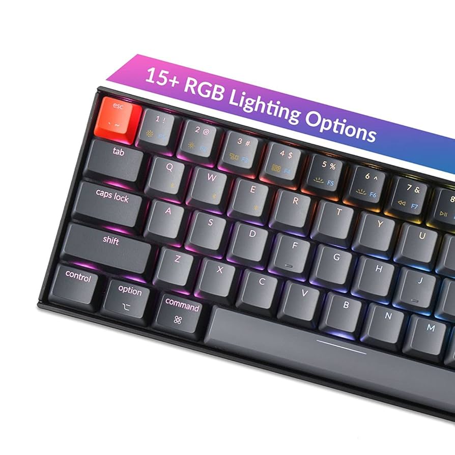 KeyChron K6 RGB Backlight Brown 茶軸 Amazon.com: Keychron K6 Mechanical Keyboard 65% Compact 68